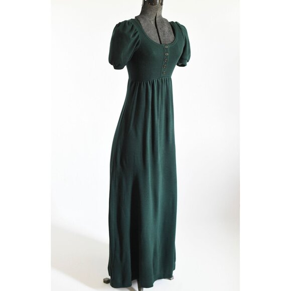 Vintage 1970s XS Green Short Sleeve Maxi Sweater Dress | by Hubba Hubba - Picture 5 of 9